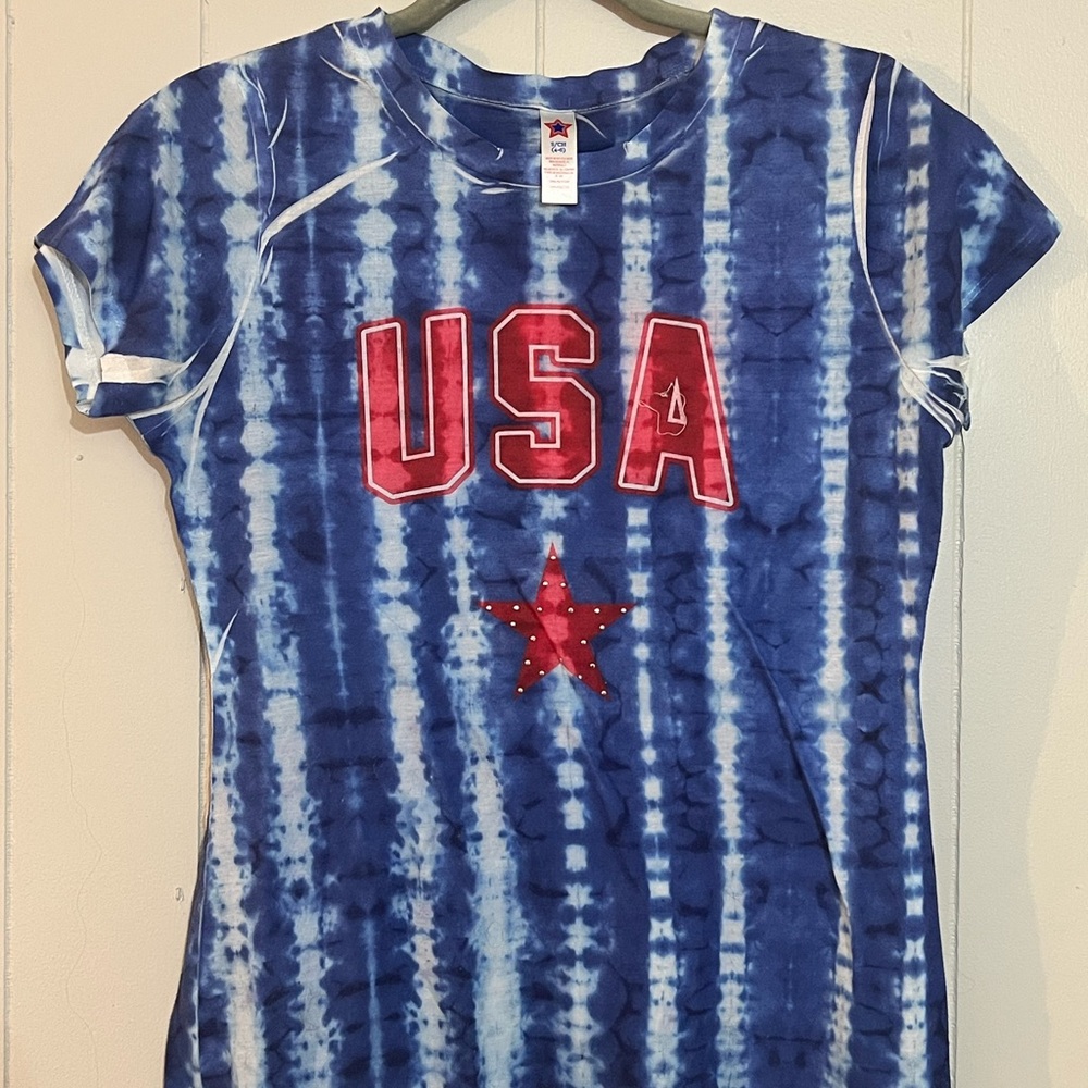 Blue Tie-Dye USA T-Shirt